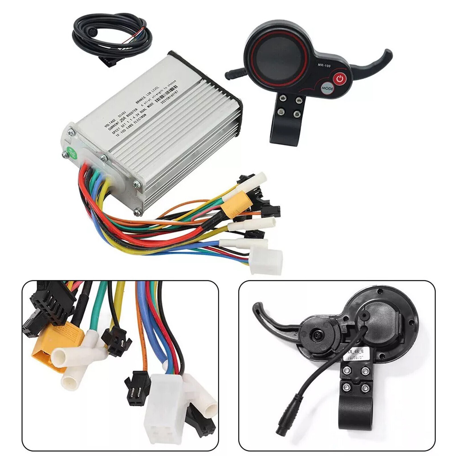 1200W 48V-25A Brushless Motor Controller+LCD Display +6 Pin Cable For Scooter US