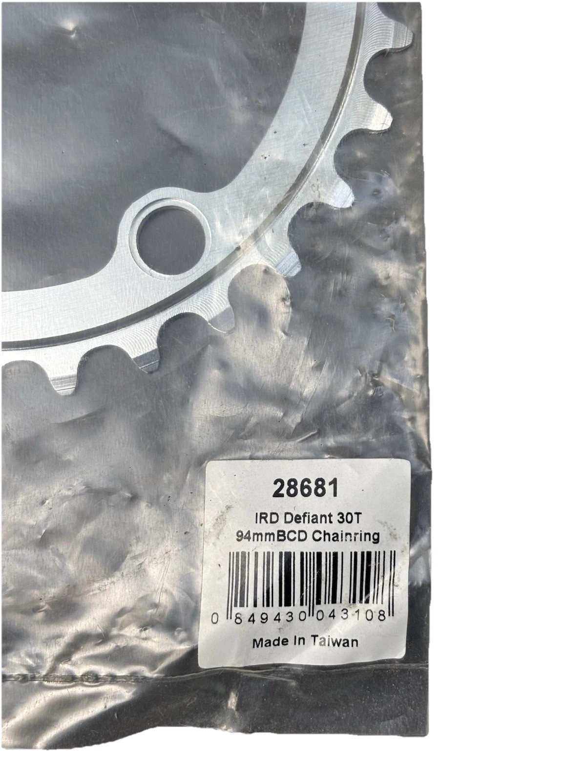 IRD Defiant 30T 94mm BCD 5-Arm Aluminum Silver Chainring MPN 28681 – New in Bag