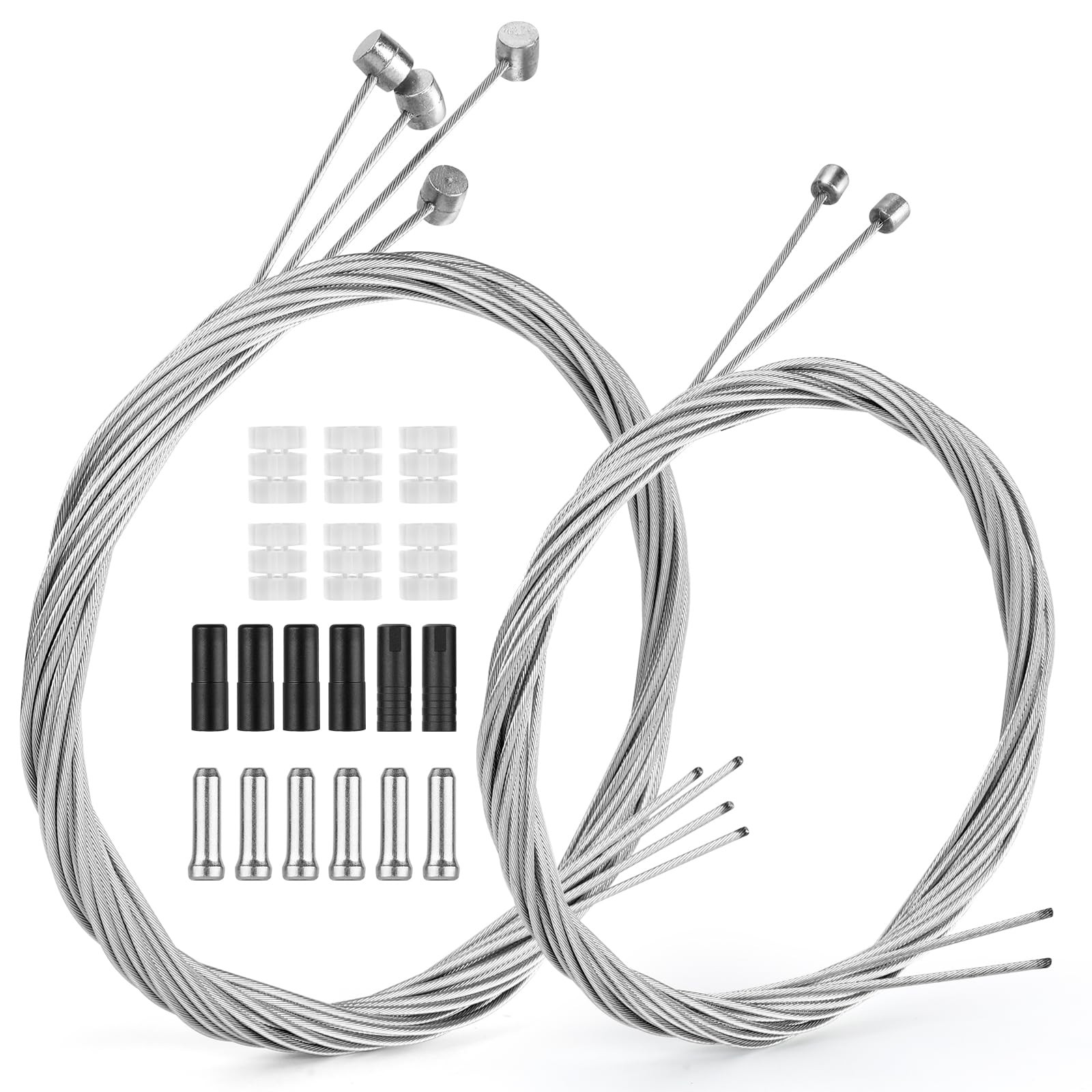 MTB Bike Brake Shift Cable Kit Stainless Steel 6pc Replacement Universal 4 Brake