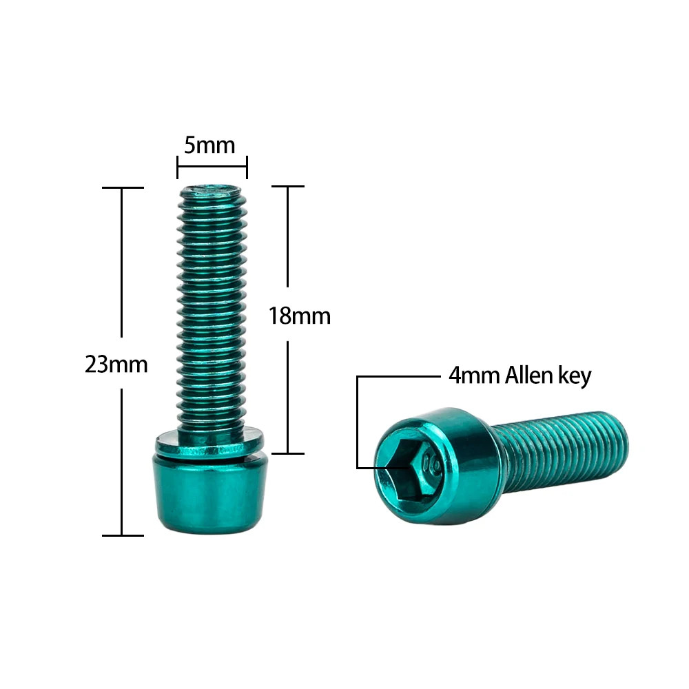 6PCS Bike Stem Bolts M5 M6 Handlebar Stem Screws with Washers MTB Road Bike