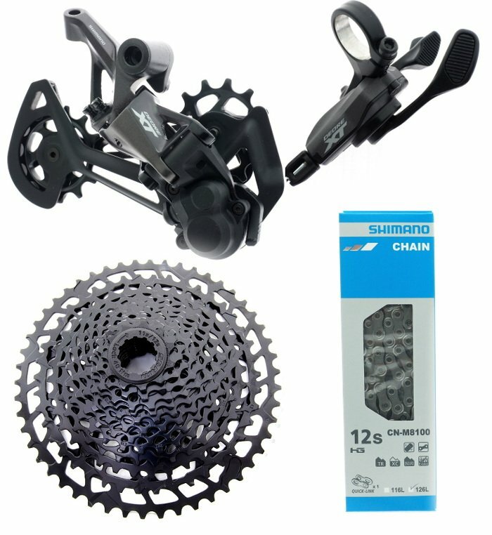 Shimano XT M8100 MTB 1×12 Spd Shifter RD Chain w/SRAM PG-1230 11-50T Cassette
