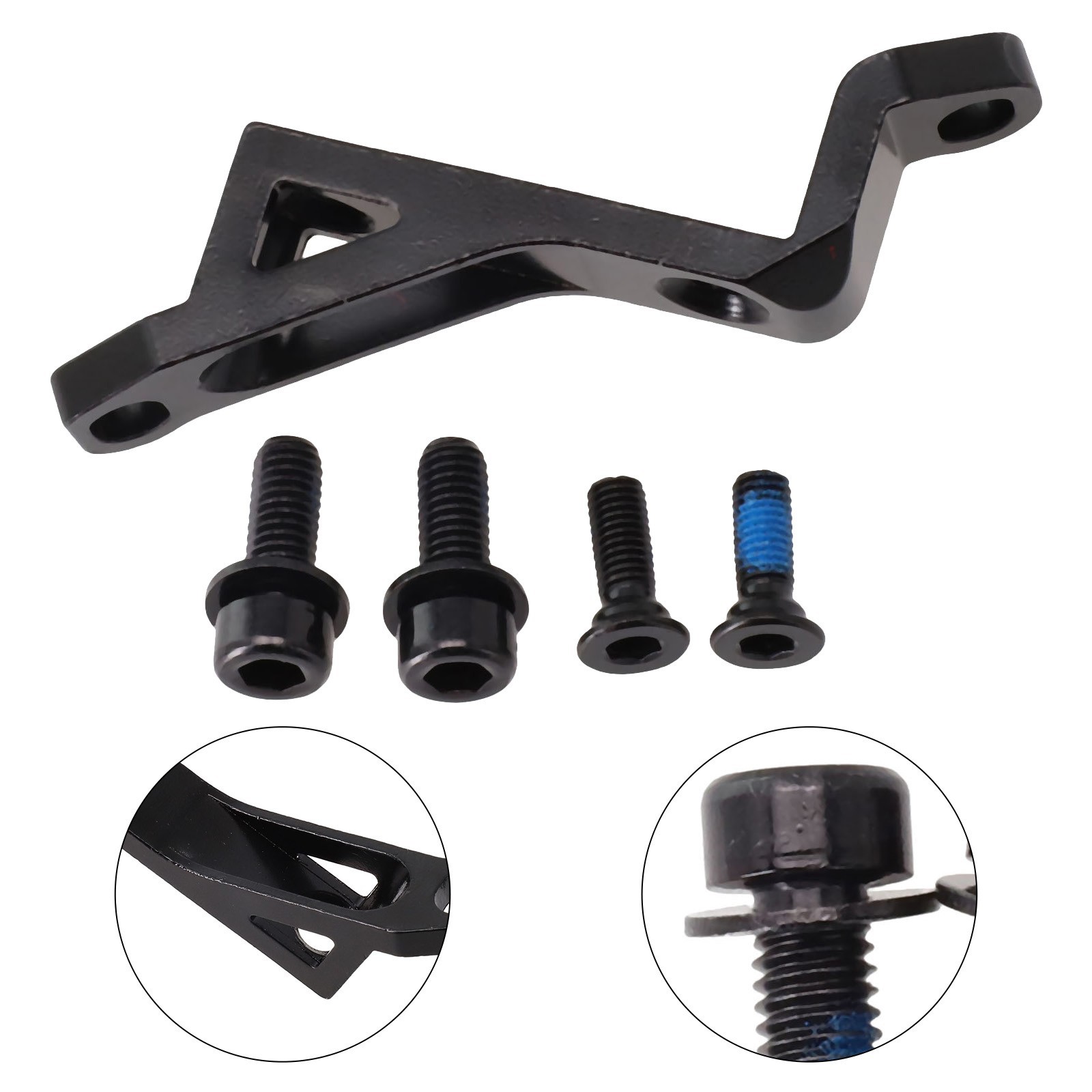 Post To Flat Mount Brake Adapter 16g 20mm Aluminum Alloy Bicycle Black