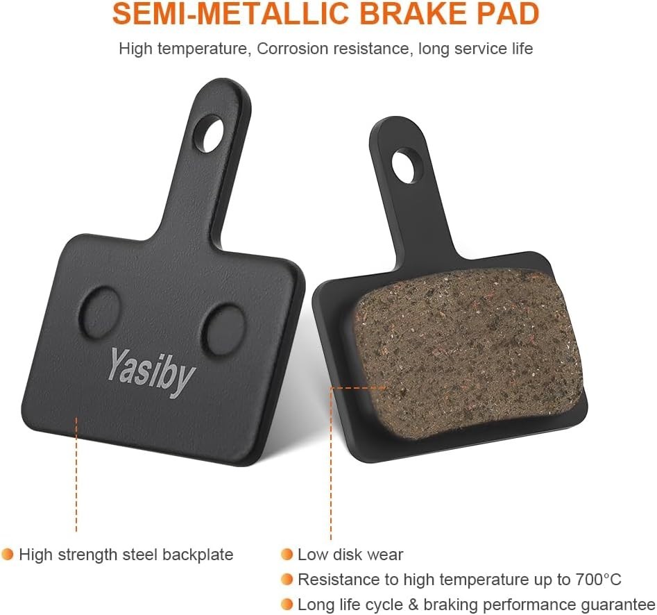 4 Pairs MTB Disc Brake Pads Resin & Semi-Metallic Quiet W/ Install Kit E-Bike US