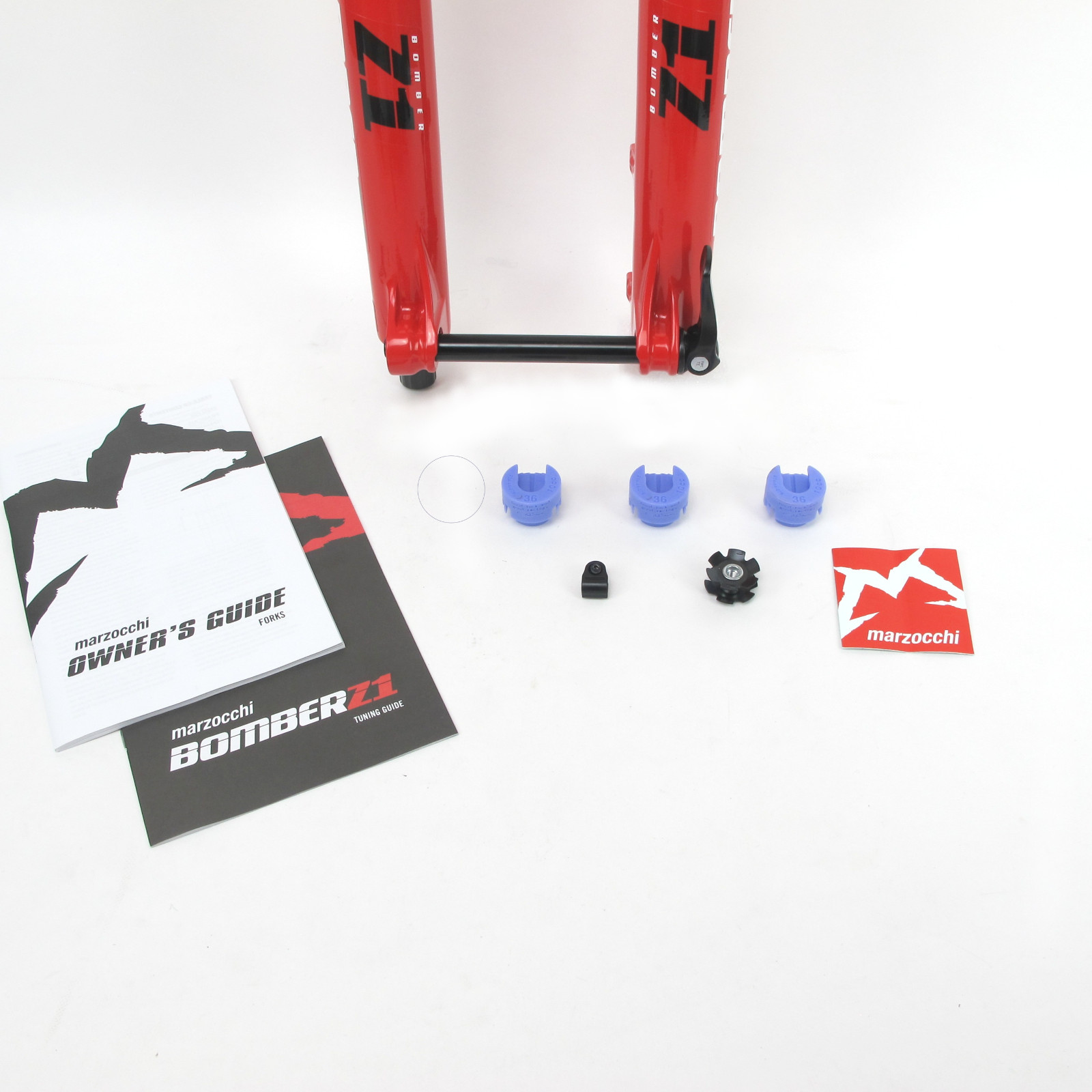 27.5″ Marzocchi Bomber Z1 180mm 15x110mm 44mm GRIP RED MTB Fork $729 MSRP