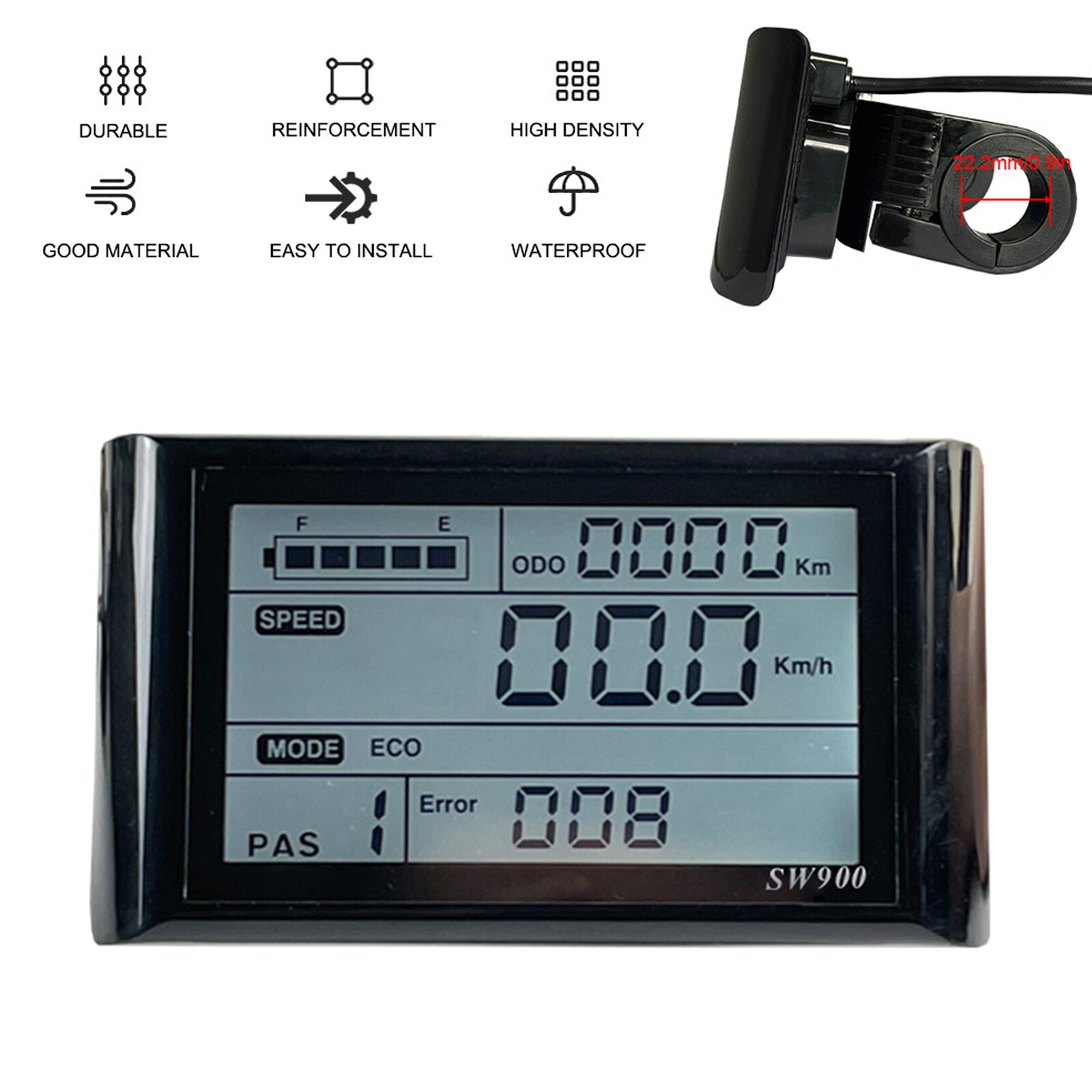 SW900 Electric Bicycle Display Meter Control Panel 24/36/48V LCD E-Bike Scooter