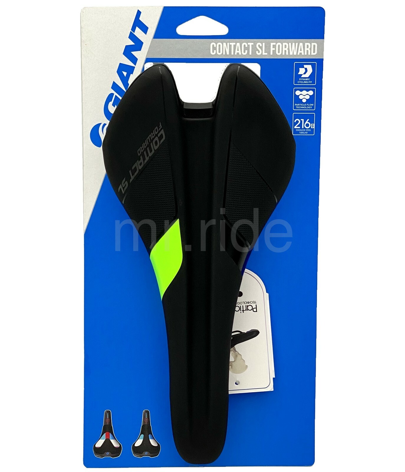 Giantt Contact SL Forward Road/Race Bike Saddle Black/Green