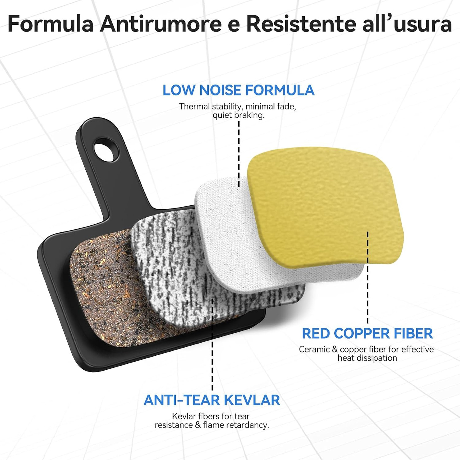 Bike Brake Pads Semi-Metallic for Shimano Deore Tektro TRP Mountain Road Ebike 4