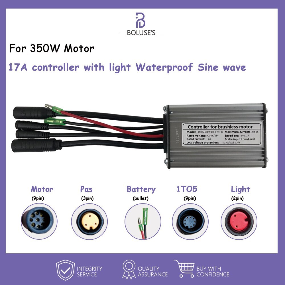 Sinewave Controller 15A-50A E-bike Controller for 250W-3000W SM/Waterproof Plug