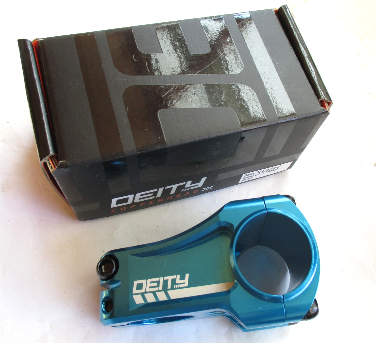 New Deity Copperhead Bike Stem, Blue, 31.8mm x 50mm Length
