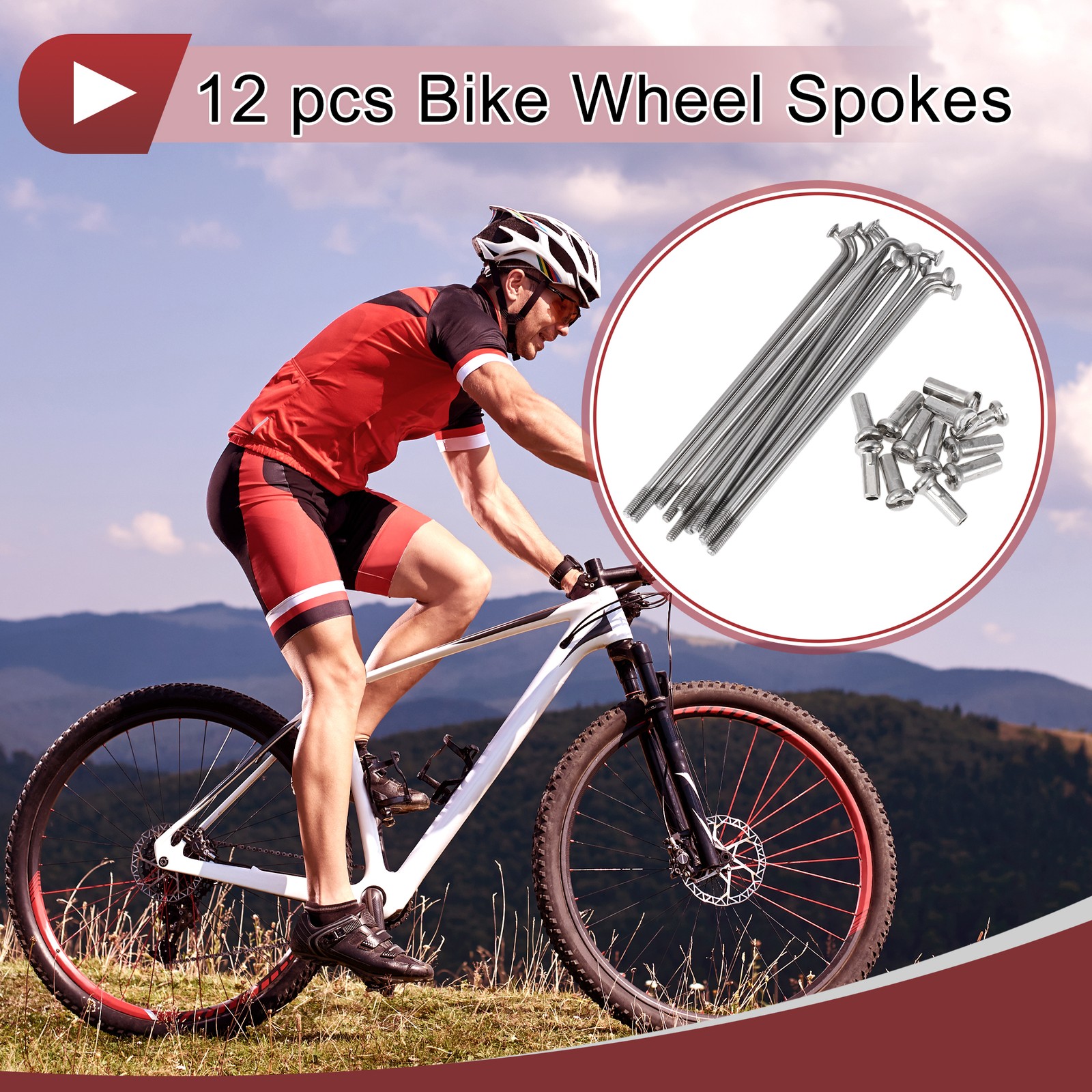 12 Set 14G Bicycle Spokes 78mm Bike Wheel Spokes 304 Stainless Steel
