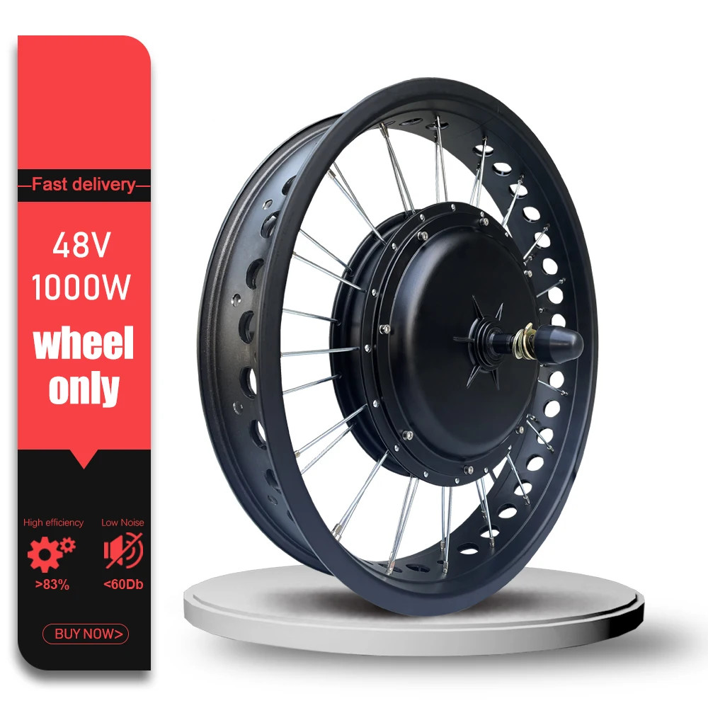 Snow Fat Tire Electric Bike 48V 1000W Front Brushless Hub Motor Wheel 20 24 26in