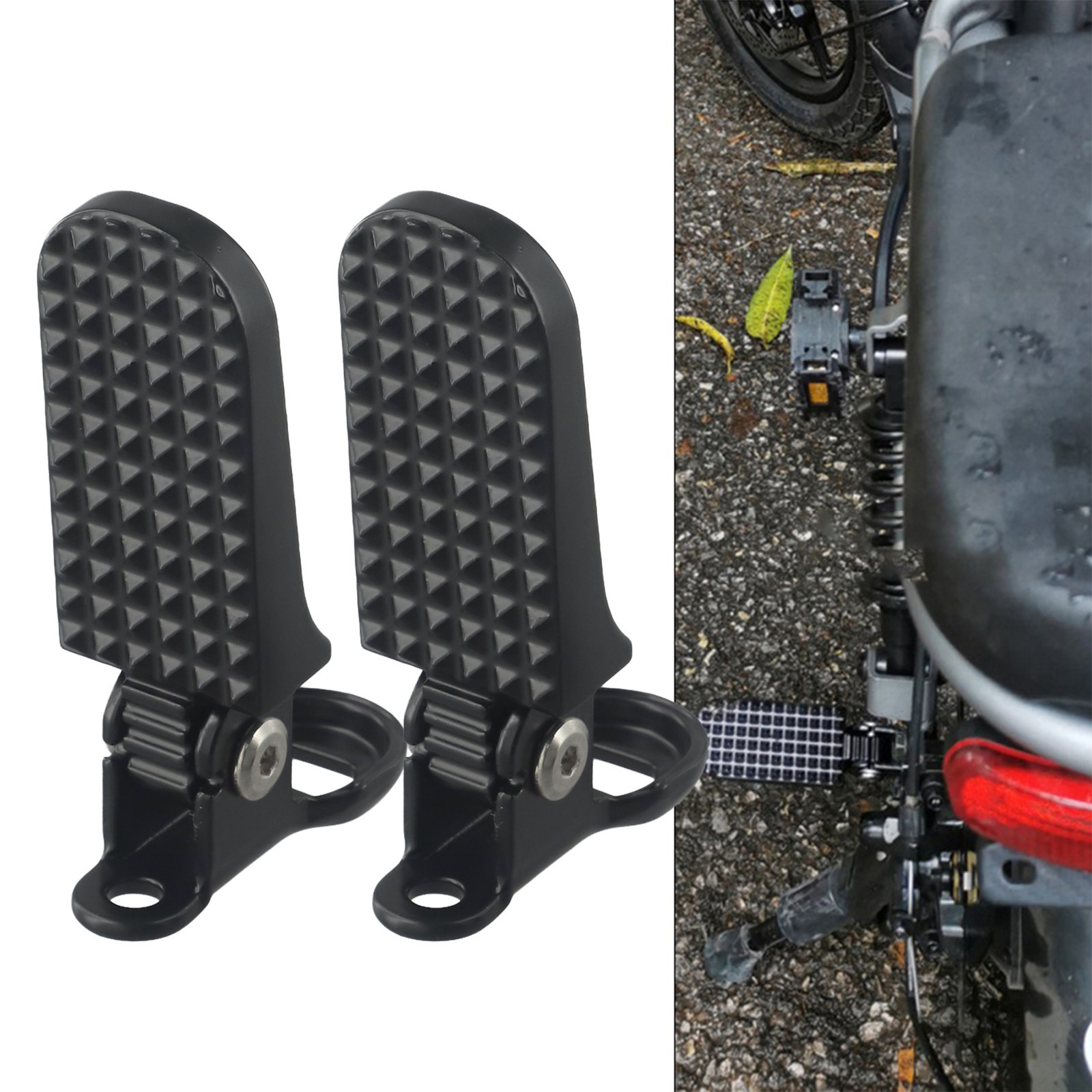 Easy to Store Electric Bike Rear Footrest Peg Lightweight Foldable Pedal
