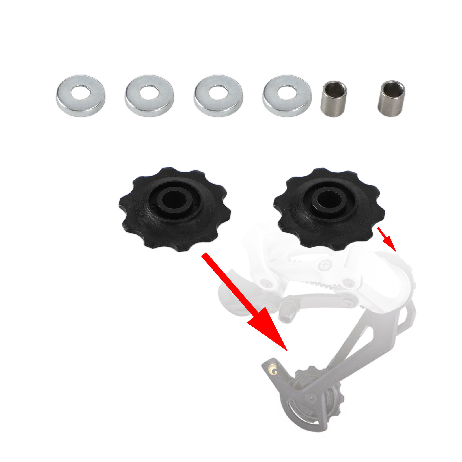 6mm Derailleur Jockey Wheel Pulley Conversion Kit For Vintage Simplex Suntour UE