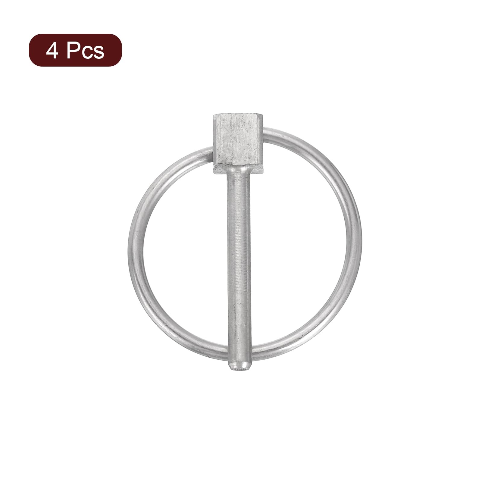 uxcell 4Pcs 1/8″ x 1″ Linch Pin with Ring, Stainless Steel Round x
