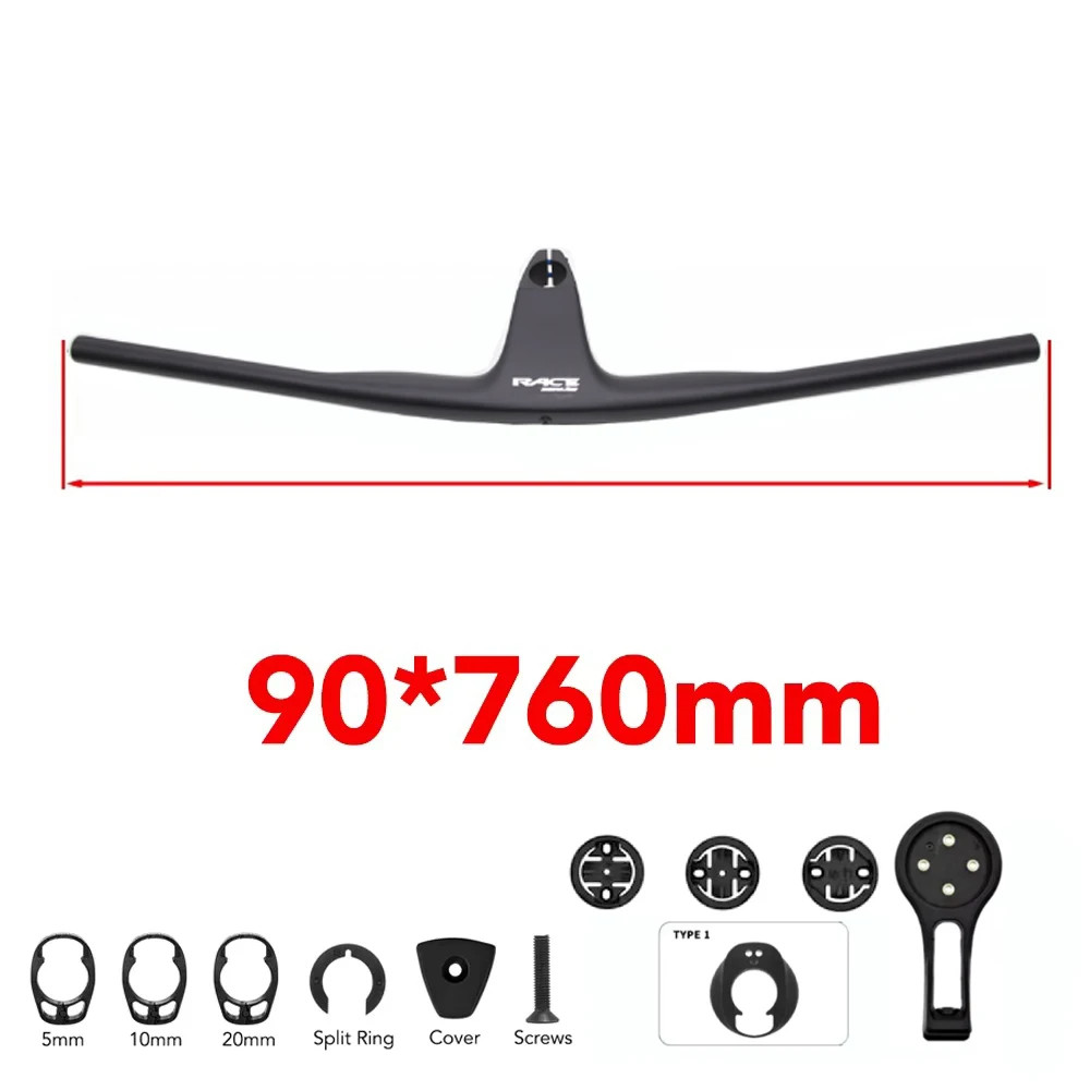 Carbon Fiber Integrated MTB Handlebar -17 Degree Internal Cable 50mm-90mm Stem