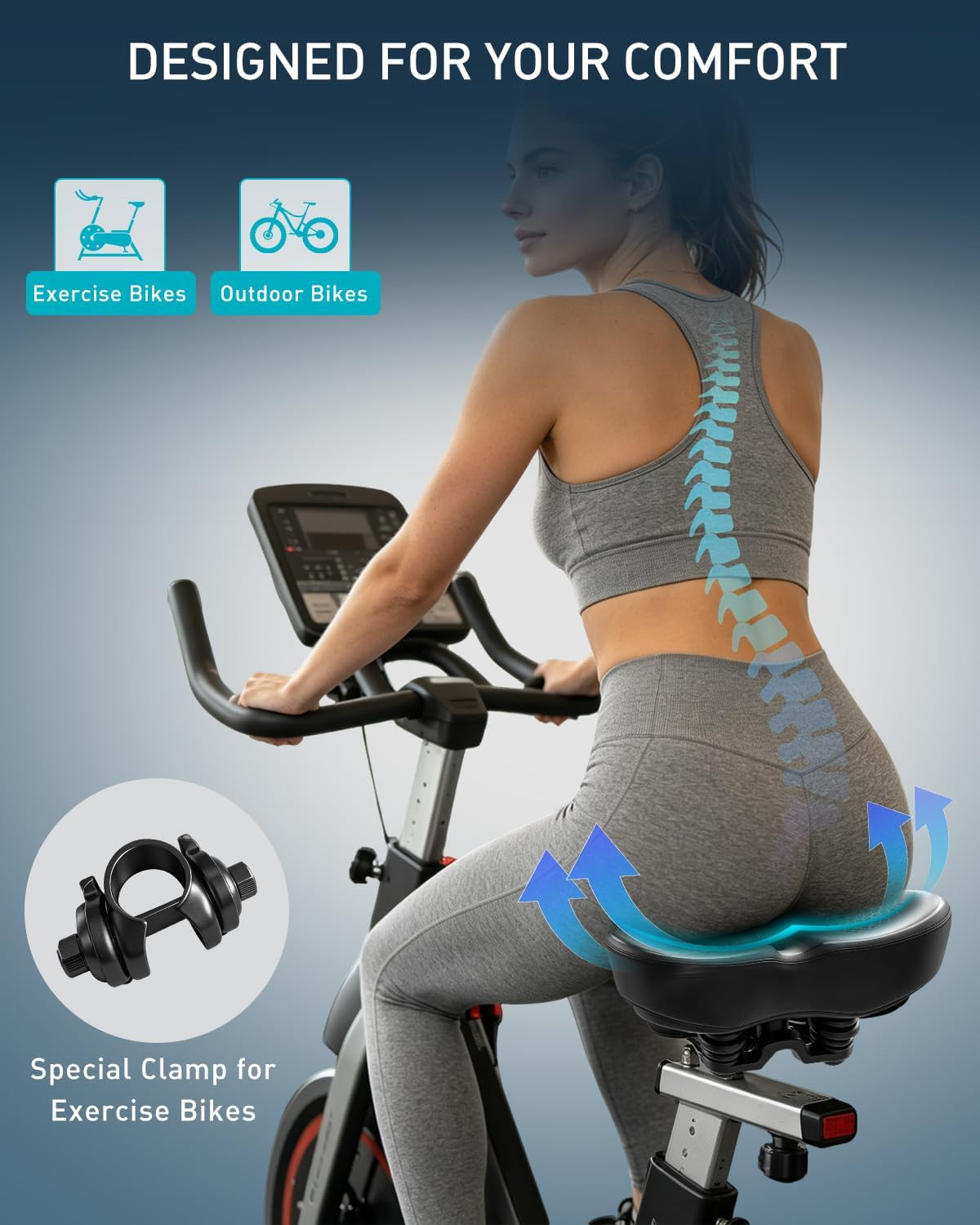 Noseless Oversized Bike Seat for Men & Women, 2026 Upgrade Comfortable Extra Wid