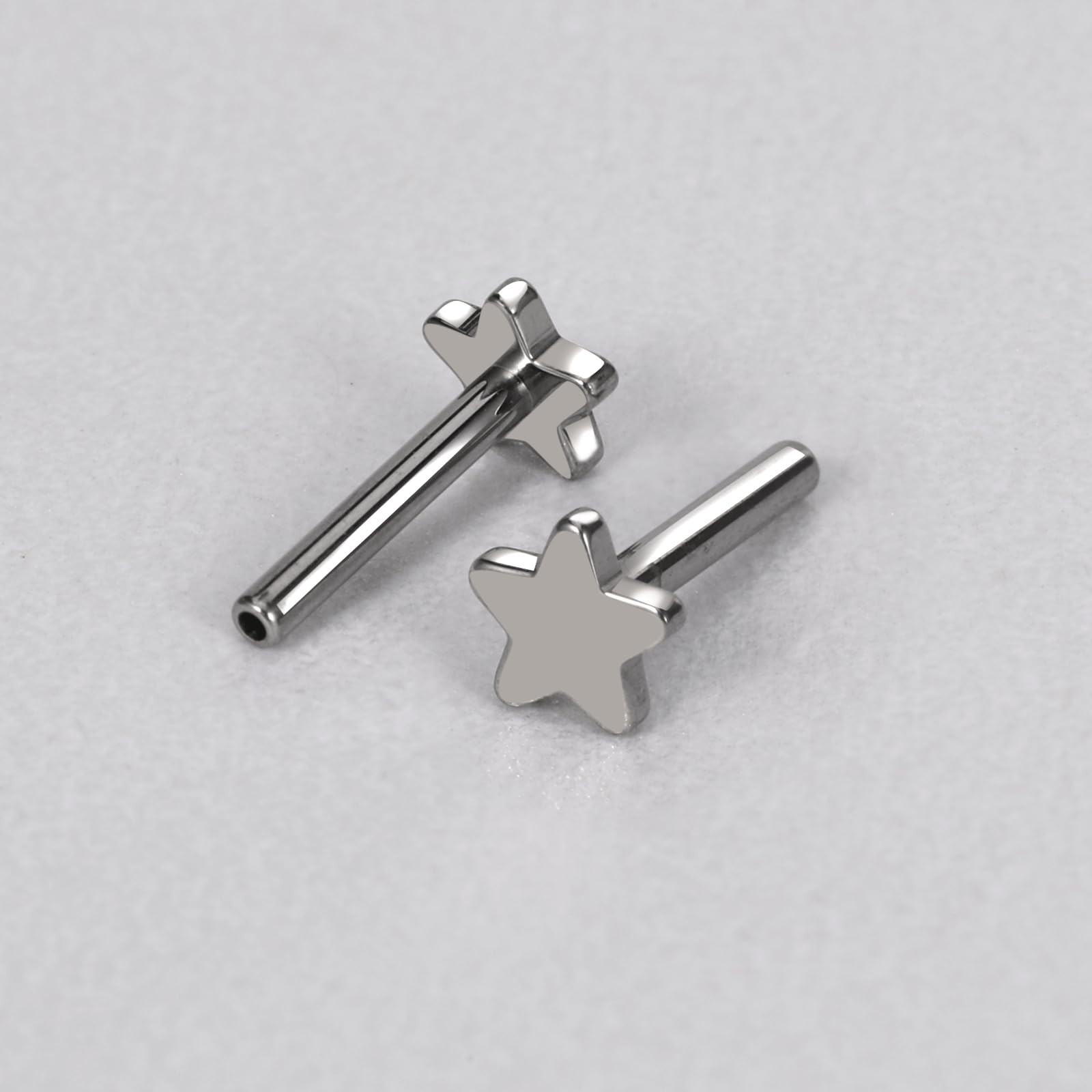 Threadless Bar G23 Titanium 20G 16G 18G Replacement Post Bar Flat Back Stud E…