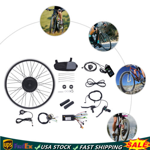 24″ 36V 500W Front Wheel E-Bike Conversion Kit Hub Motor Bicycle Motor Kit LCD
