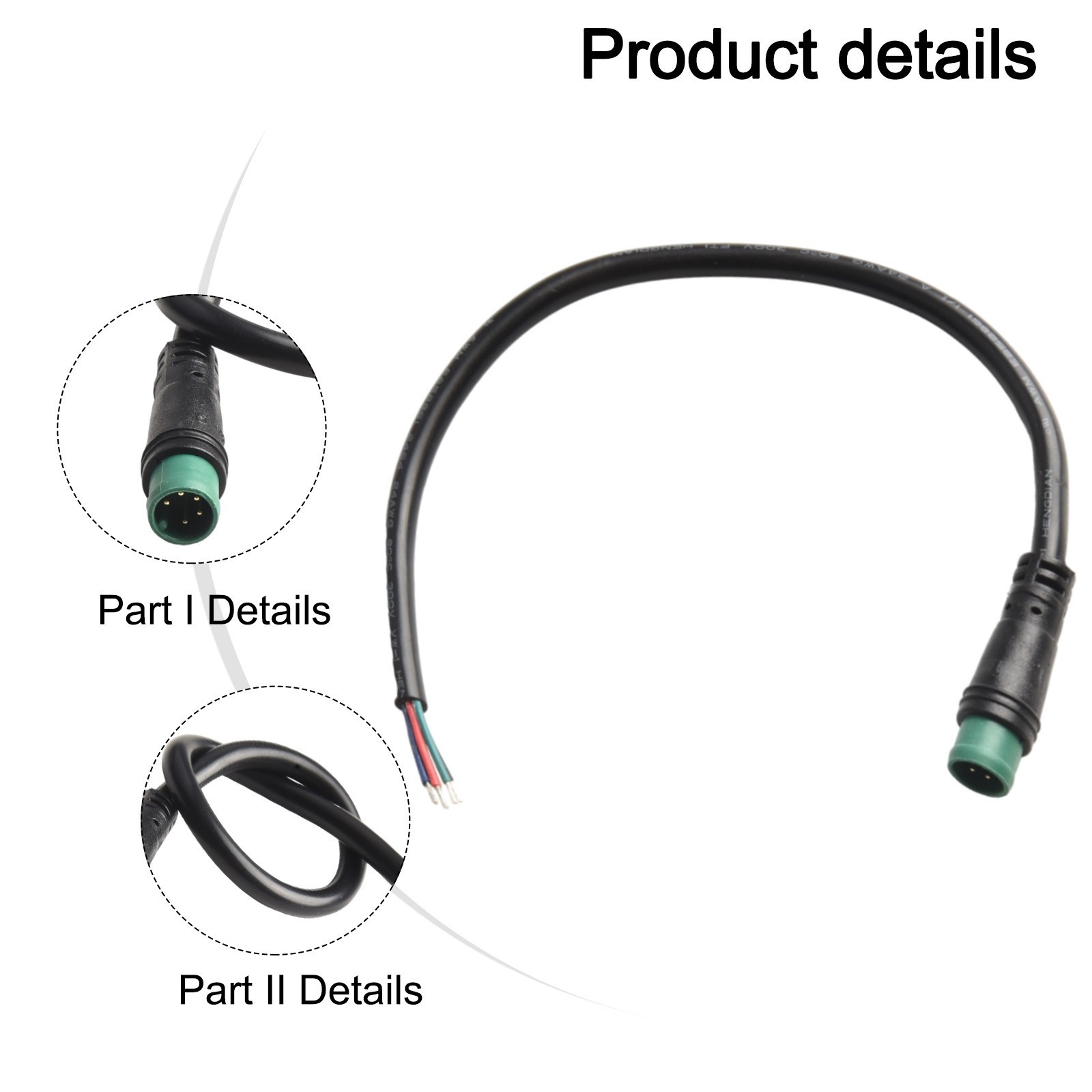 Bike Display Connector 2/3/4/5/6 Pins Extension Cable Waterproof Signal Line