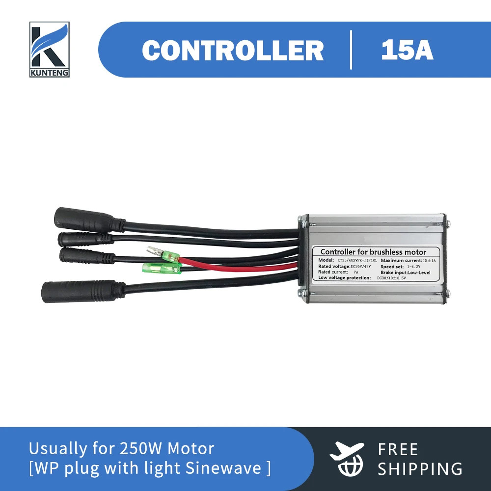 Electric Bicycle Controller 36V 48V 250W-1000W Sinewave SM/Waterproof Plug