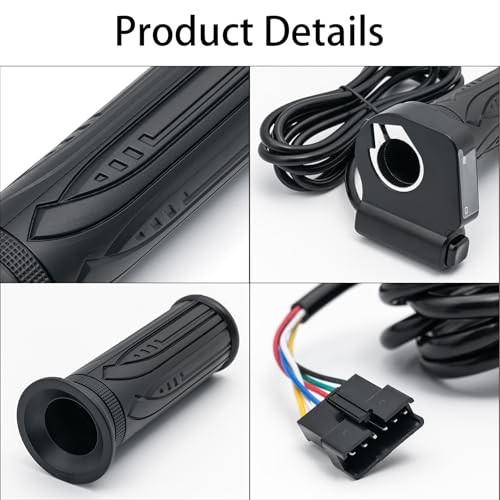 36V Electric Bike Throttle, 6-Pin Twist Grip with Cruise Control, Compatible