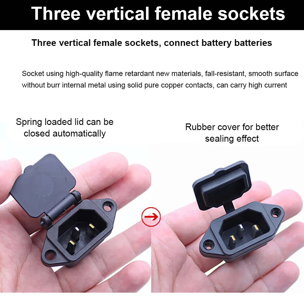 Electric Bike Battery Charging Socket E-Bike Battery Charger Male / Female plug