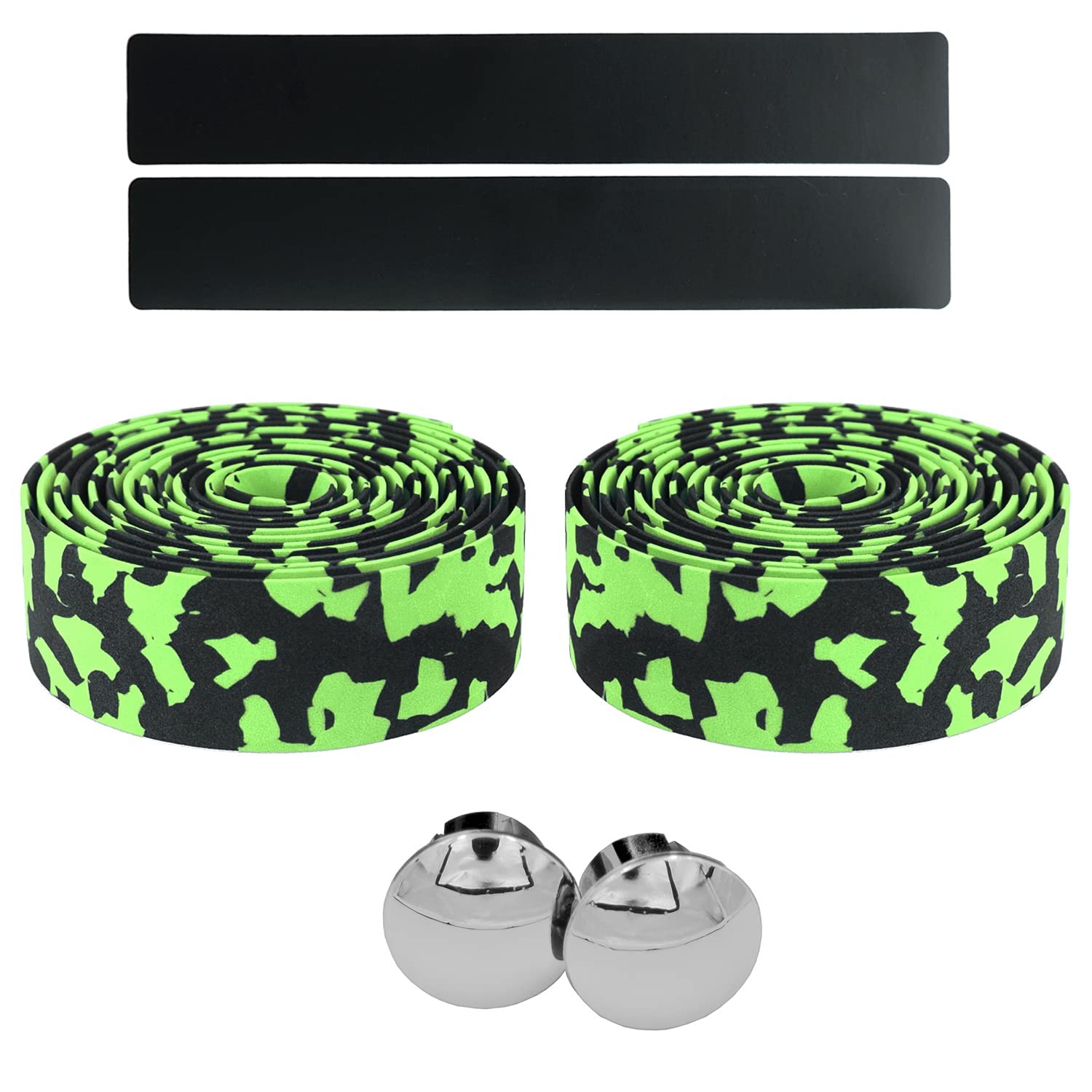 Black & Green Camouflage EVA Road Bike Handlebar Tape Bicycle Bar Wraps – 2PCS P