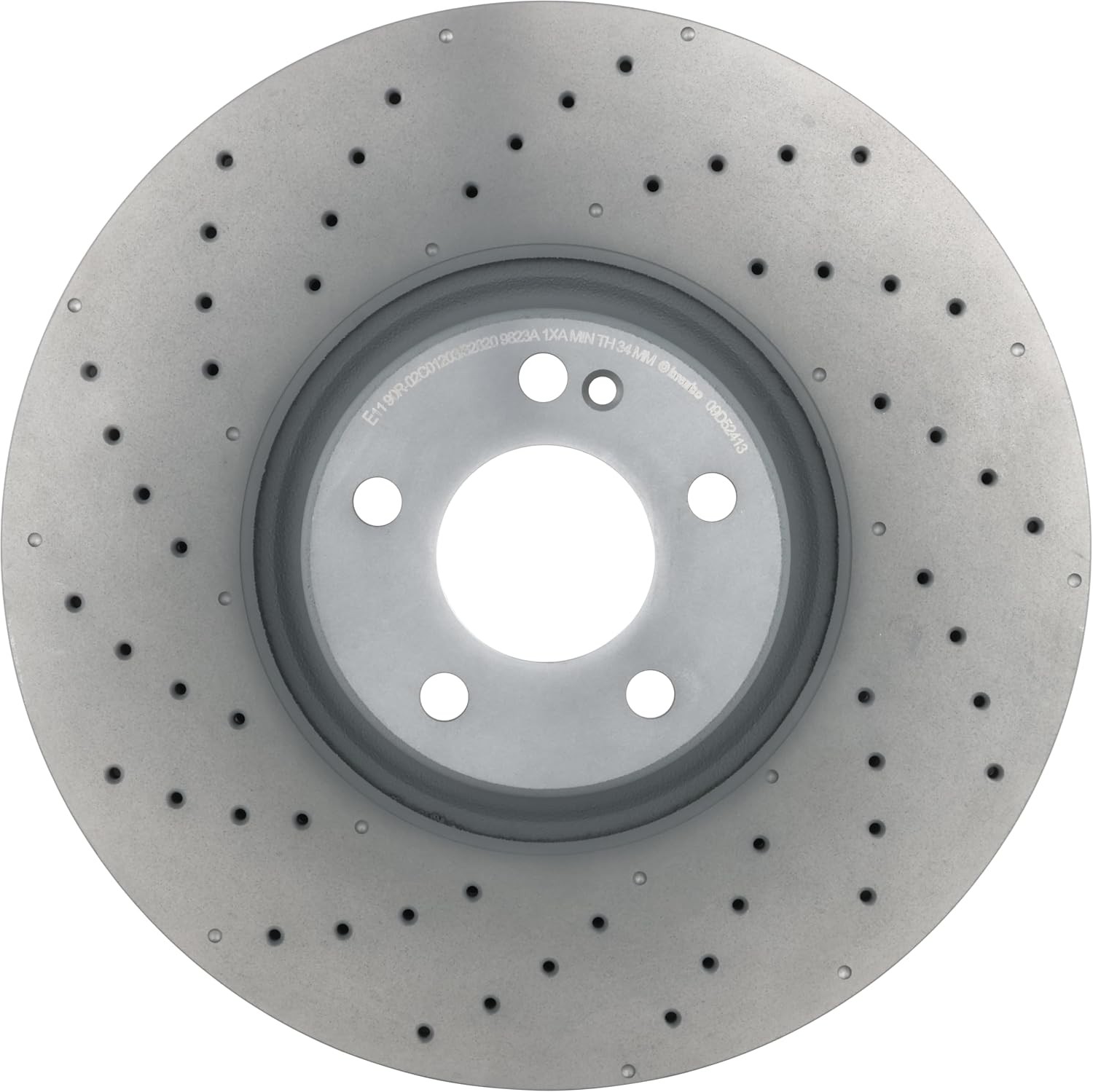 Brembo 09.D524.13 Co-cast two piece UV Coated Pillar Vented drilled Brake Rotor