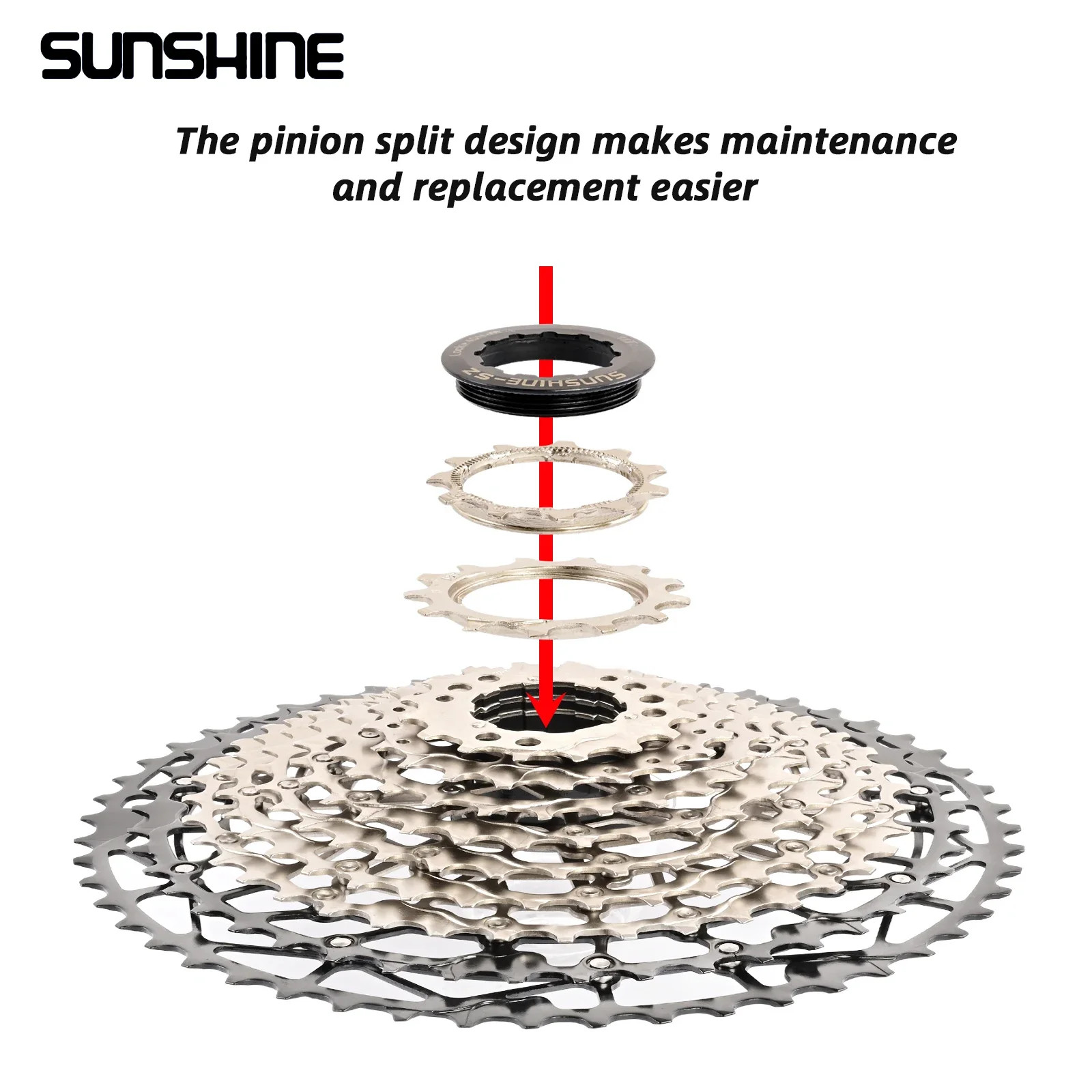 SUNSHINE Ultralight Bicycle Cassette Freewheel Carbon Steel Material 9/10/11/12/