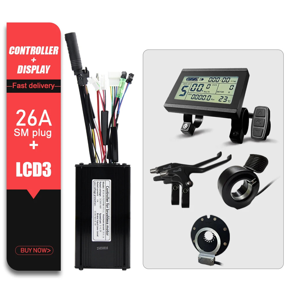 KT E-bike Sinewave Controller 36/48/52V 26A Waterproof Brushless 500W 750W Motor