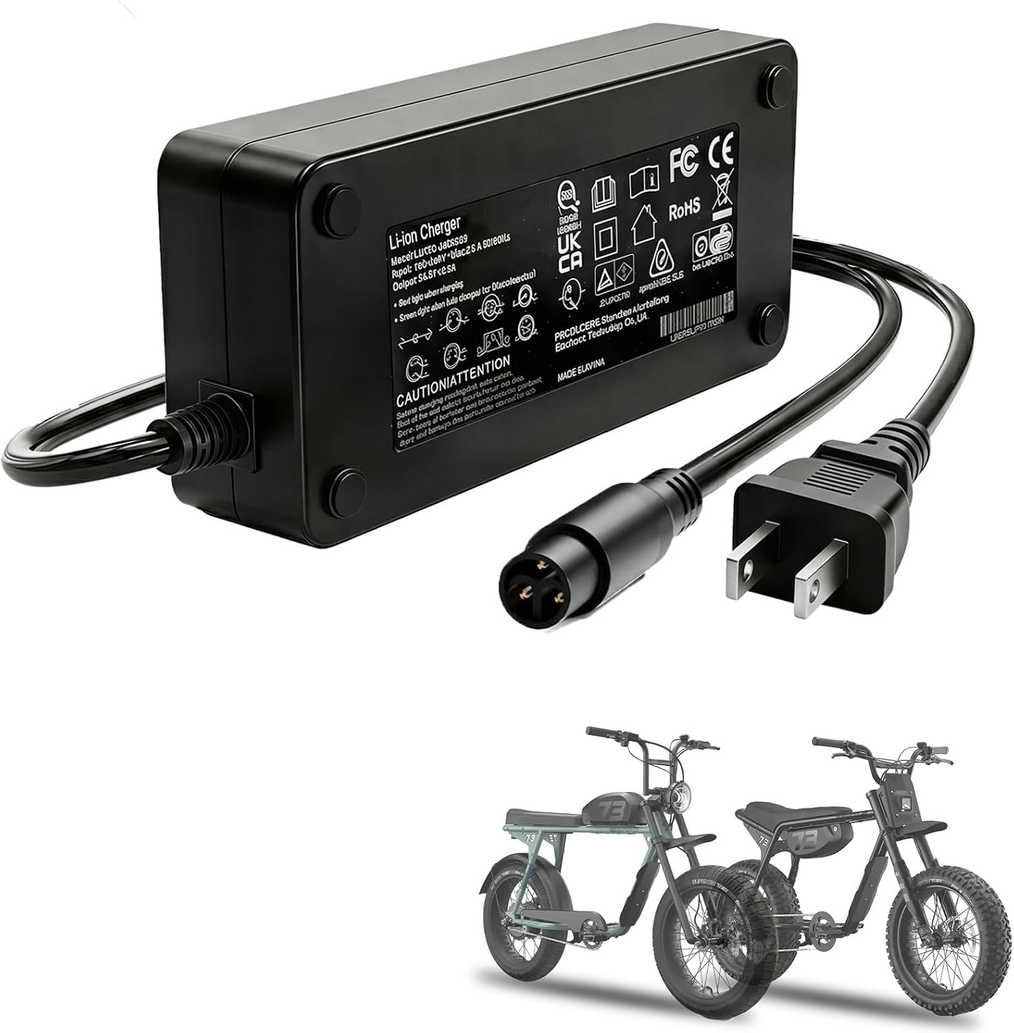 54.6V 2A Fast Battery Charger for Super 73,with 3-Pin Connector Free Shipping