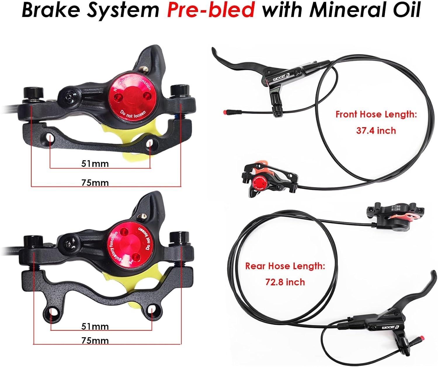 Zoom eBike Hydraulic Brake Upgrade Kit | 2/3 PIN M