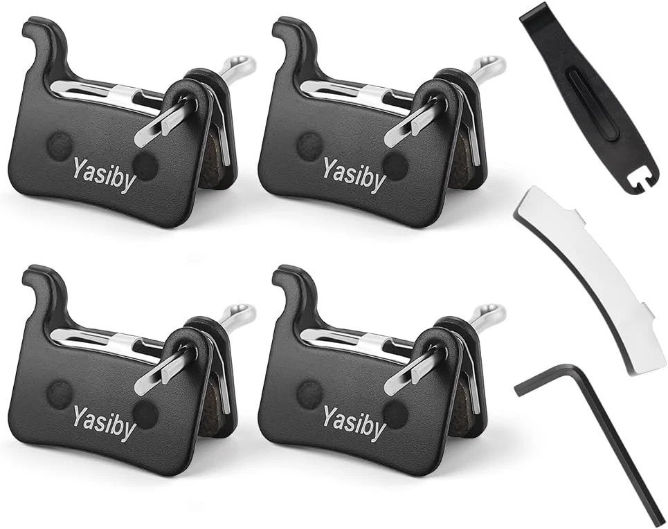 4 Pairs Bike Brake Pads, Resin Semi-Metal Bicycle Disc Brake Pads Ebike Brake