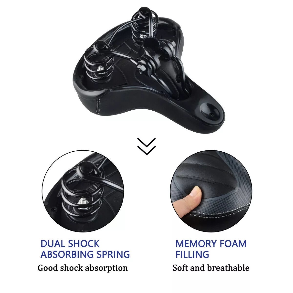Oversized Bike Seat,Wide Bicycle Saddle for Women Men Comfort Waterproof Leather