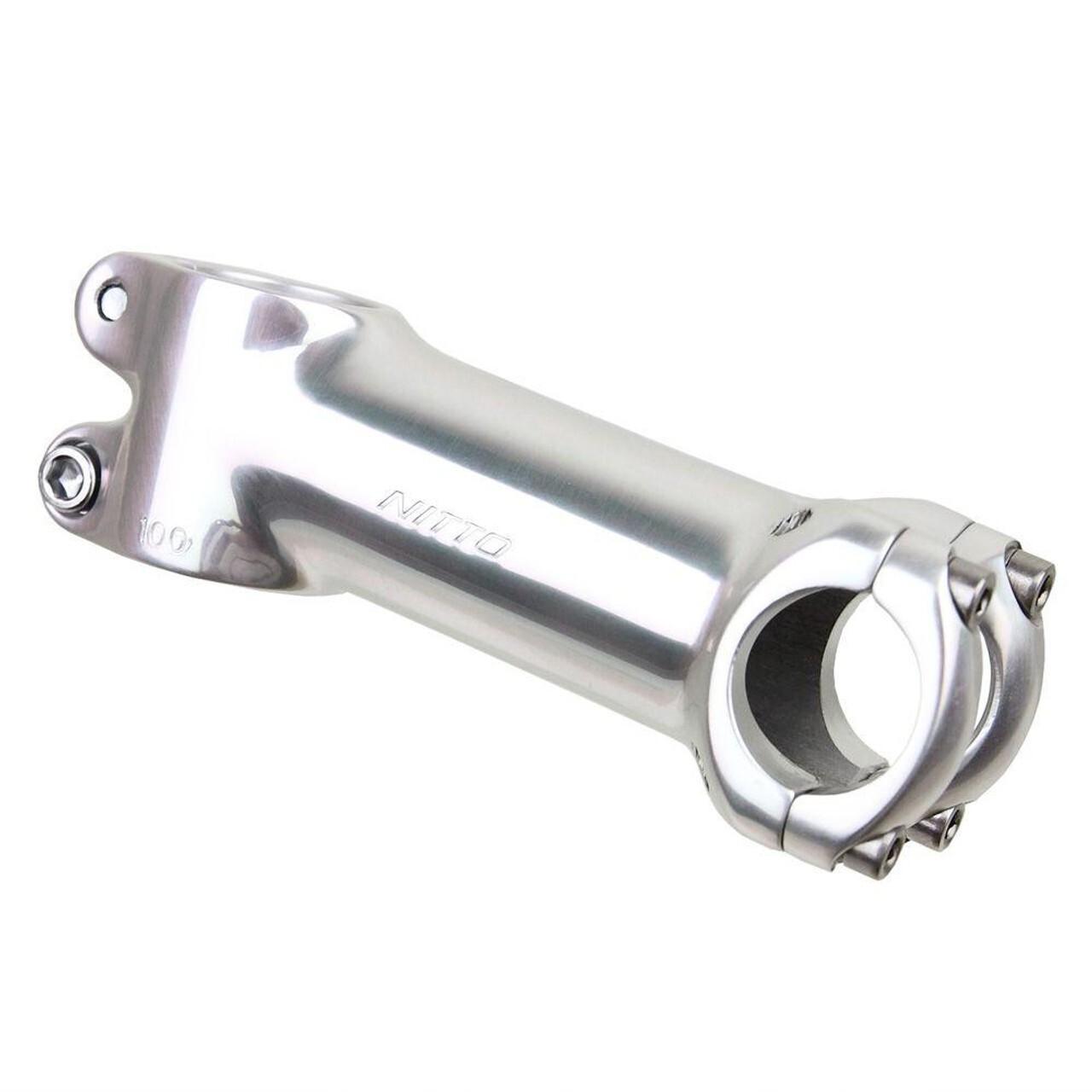 Nitto UI-81EX A-Head 26mm Clamp Stamped Bicycle Stem In Silver