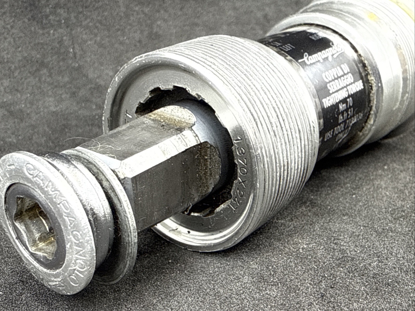 Vintage Campagnolo RECORD English BSA ISO 102mm Bottom Bracket WITH BOLTS!