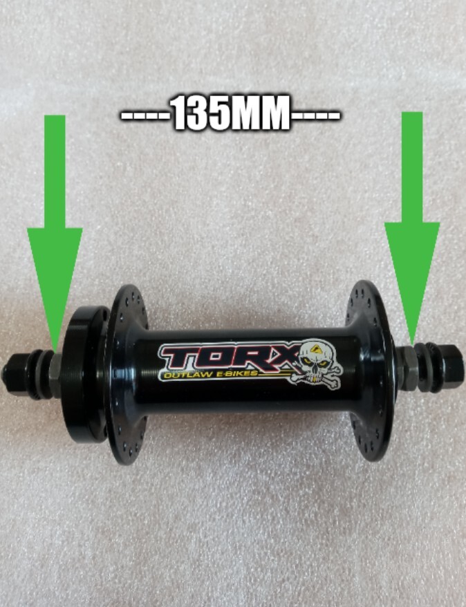 Fat bike front hub 135mm 28 Hole 3/8″ aluminum disc type.