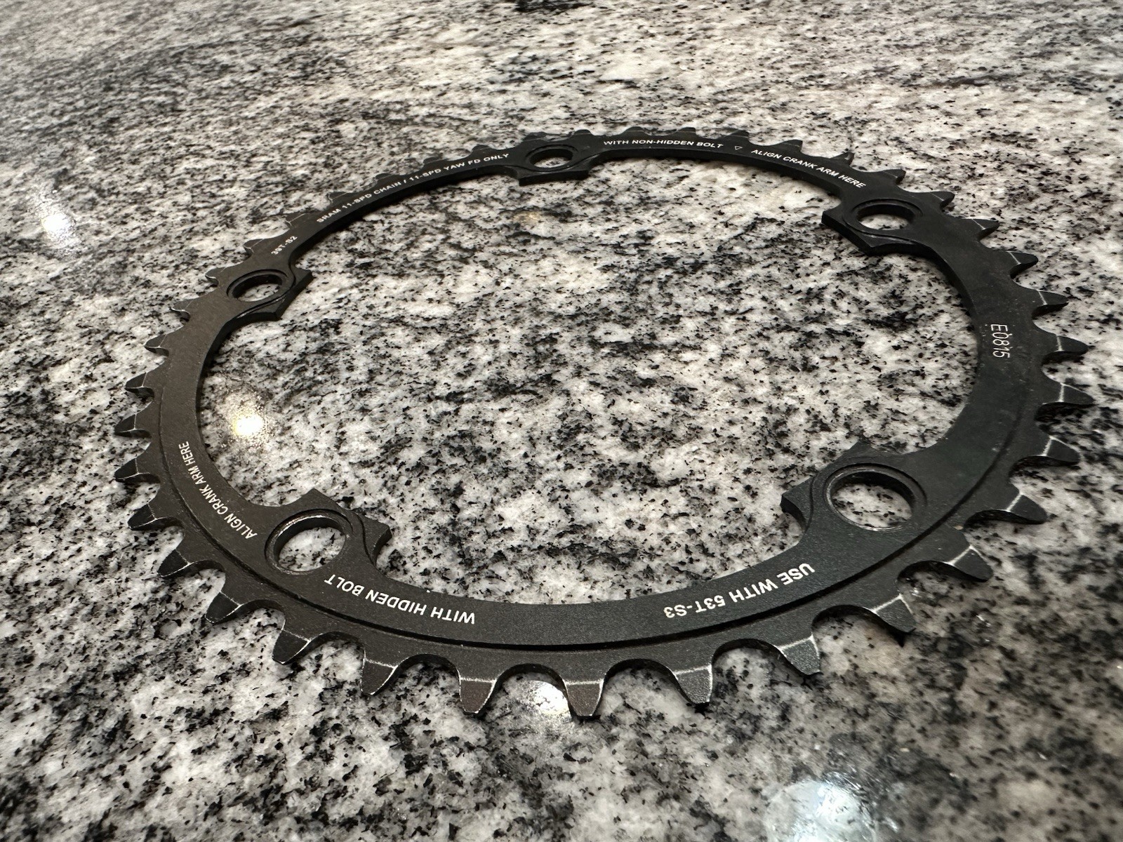 SRAM 39T Chainring 130 BCD 5-Arm Black Road Bike Truvativ Ring 38 Tooth