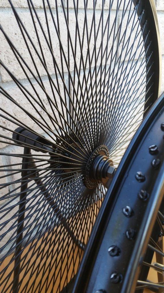 Pair of 26″ Cruiser Lowrider Bicycle Dayton BLACK Wheels 144 Spokes Front & Rear