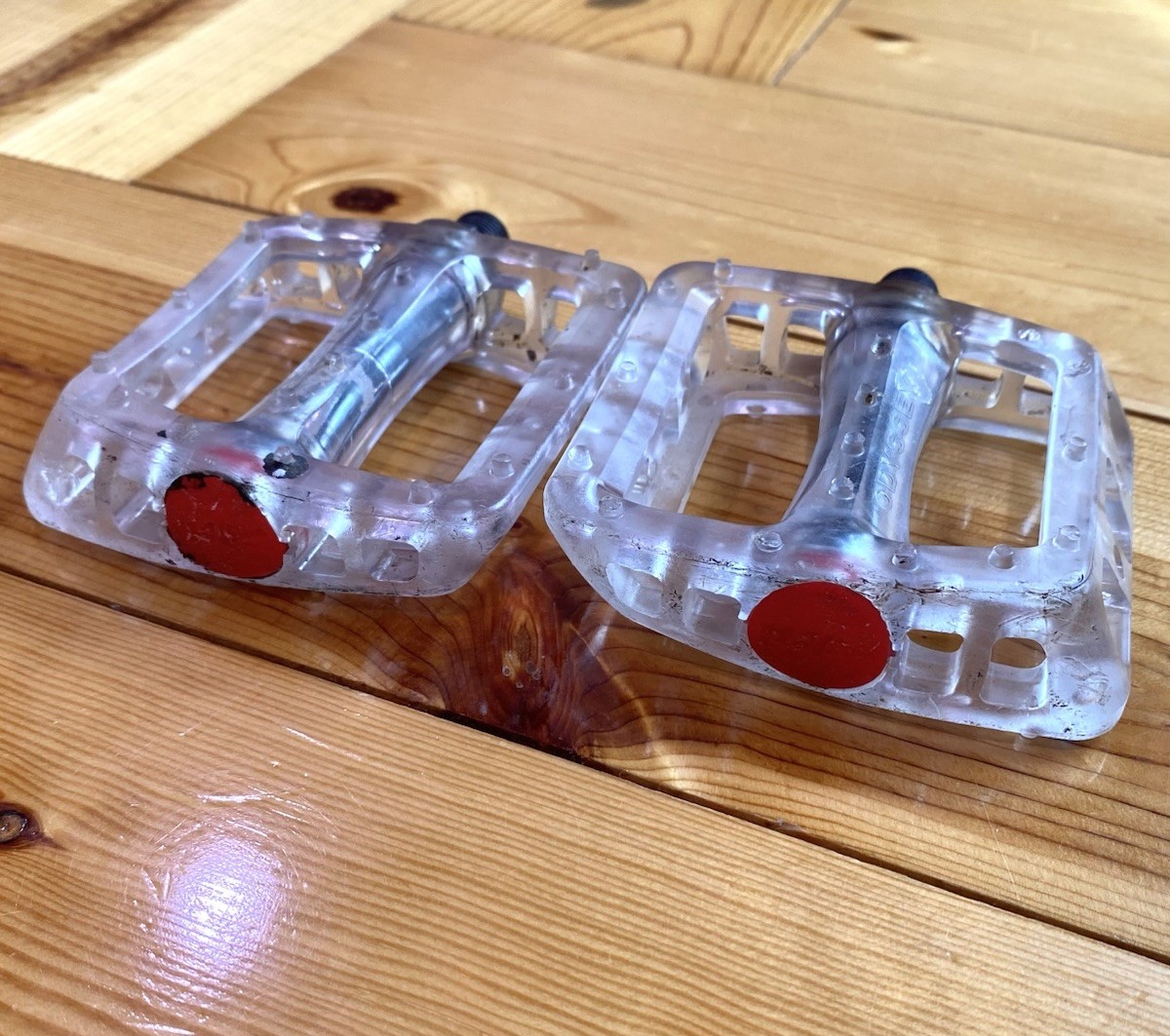 Odyssey Twisted PC Pedals Clear 9/16″ (jc3) Red End Caps