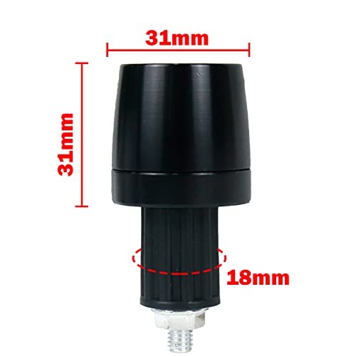 2 Pcs Motorcycles Conical Aluminum Handlebar End 1.2in (Dia)x 1.2in (L) Black