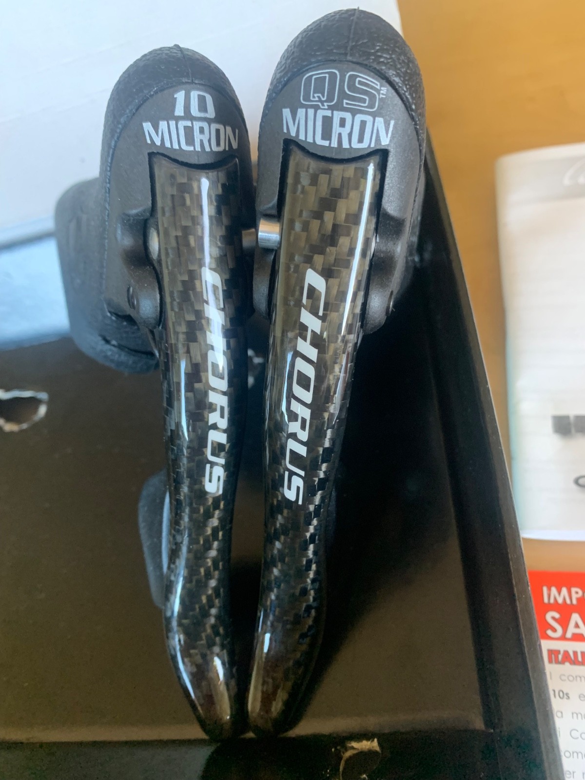 NOS RARE Campagnolo QS MICRON ULTRA Chorus 10 Speed Carbon Ergo Brake Shifters