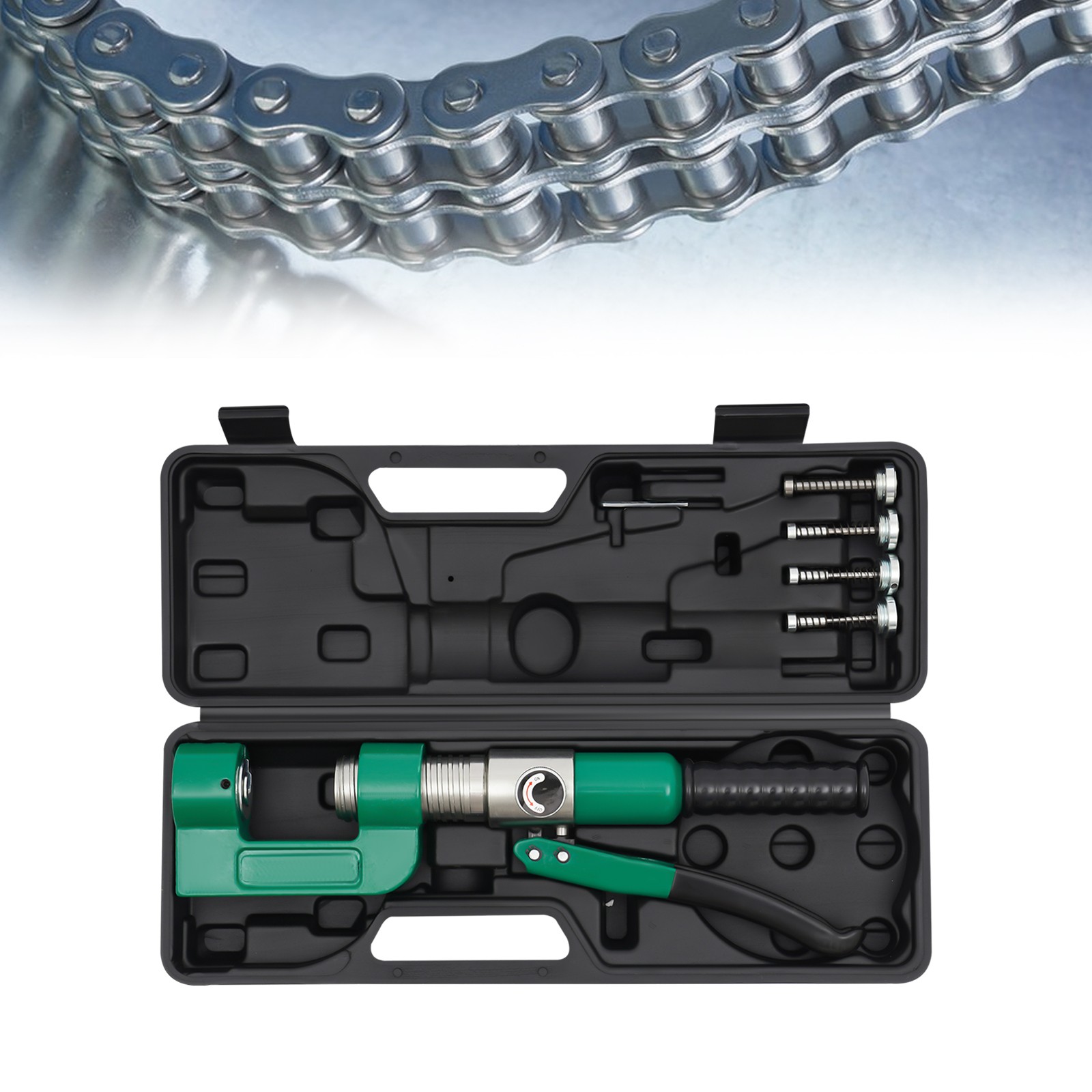 Hydraulic Chain Breaker Tool Kit 4 Pins 6613LBs for Motorcycle Bike 08B 420 428