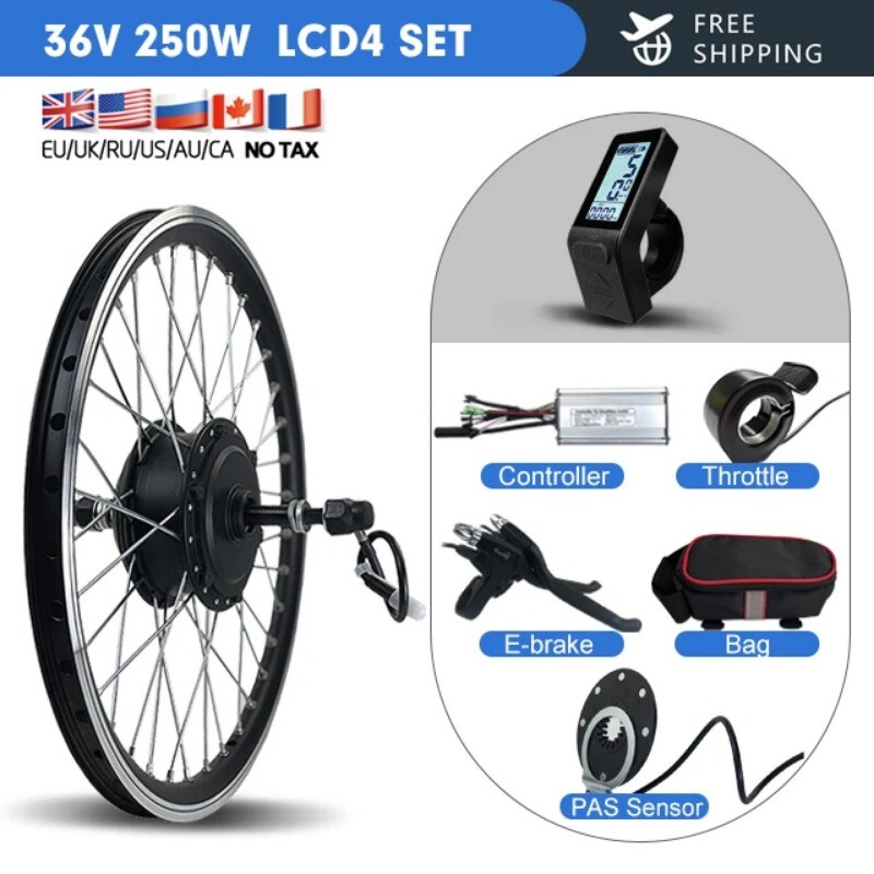 36V 48V 250W Mountain Ebike Conversion Kit Brushless Gear Rear Hub Motor Wheel