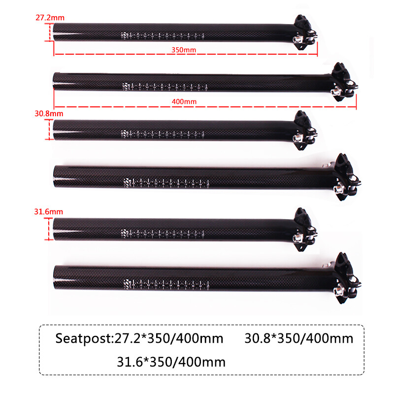 TOSEEK 27.2/30.8/31.6mm Bike Seatpost Carbon Fiber MTB Road 31.8/34.9 Tube Clamp