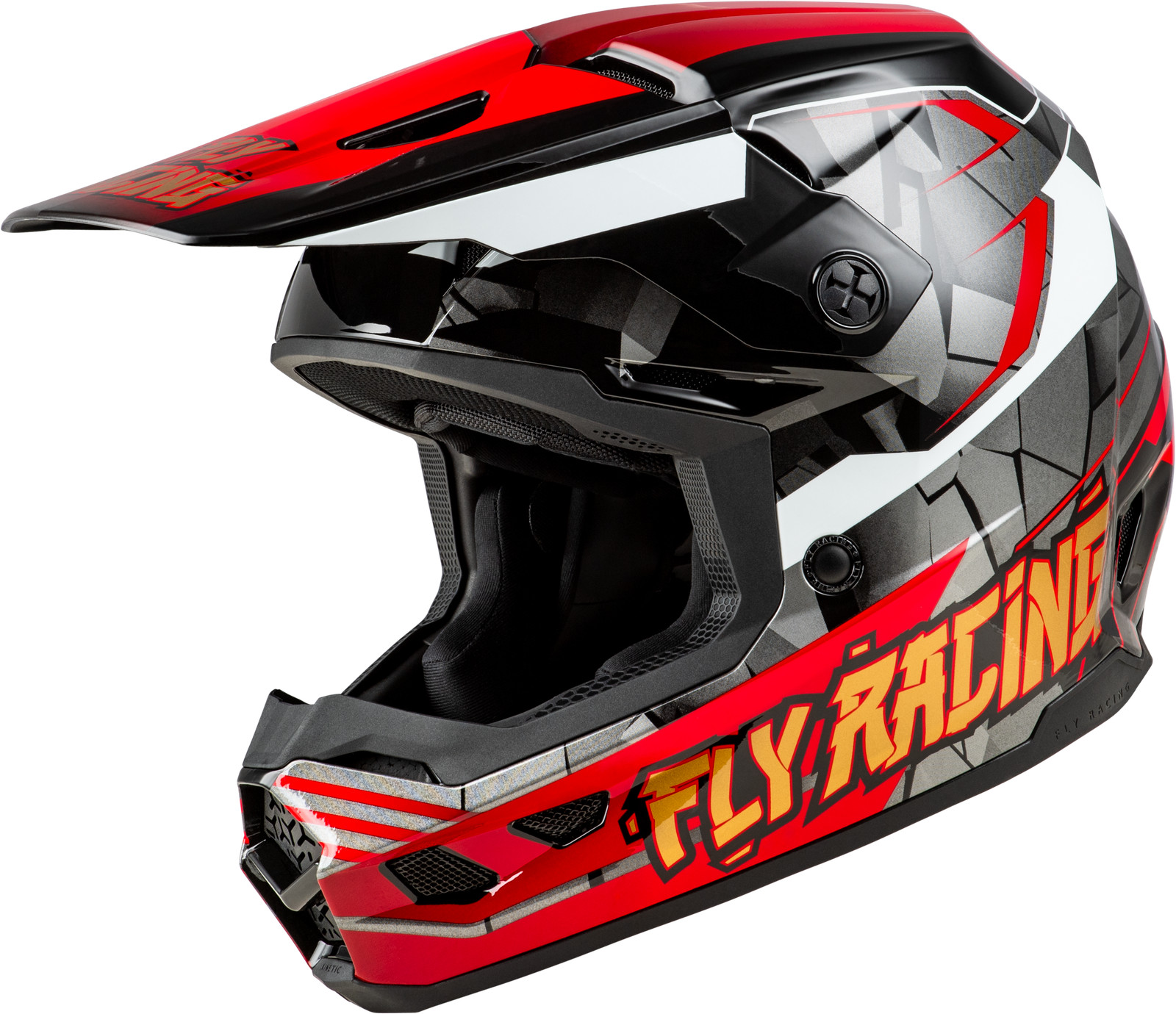 YOUTH KINETIC SCORCHED HELMET RED/BLACK/WHITE YS – 73-8667YS