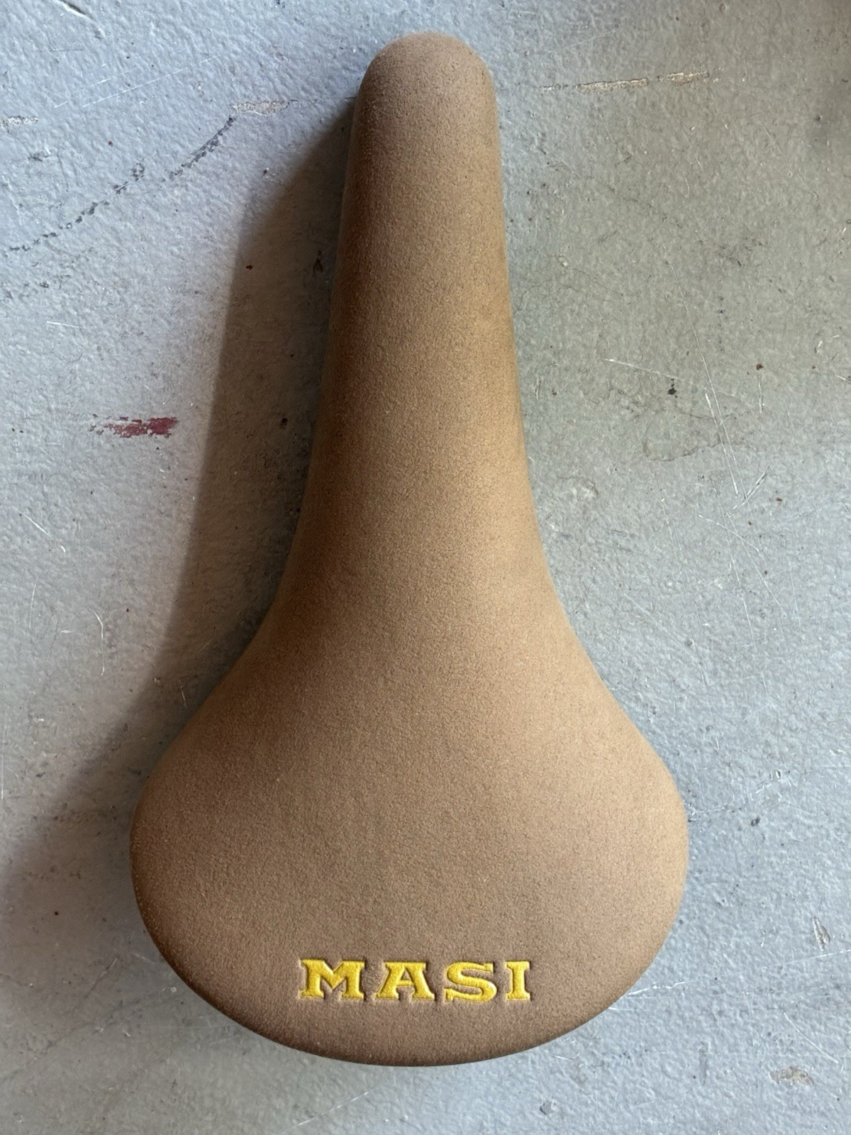 Masi Bikes Velo Saddle Faux Brown Suede Leather Speciale Velodrome Fixed Gear