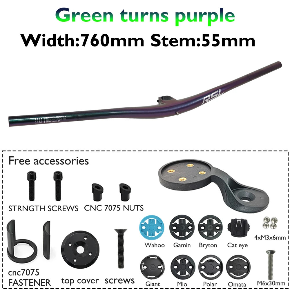 Carbon Fiber Integrated Mountain Bike Cockpit 27.5mm Rise 800mm XC Bike Bar
