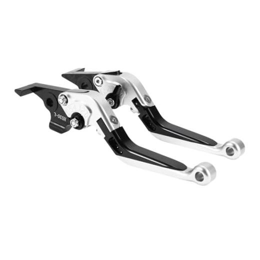 Short Long Brake Clutch Levers for Yamaha TMAX560 6 Position Silver Tone