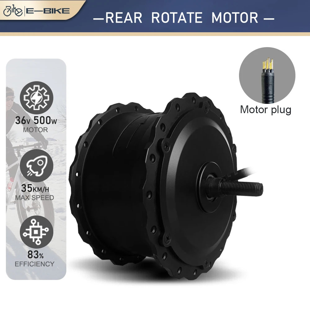 36V 48V 500W Snow Electric Bicycle 4.0 Fat Tire Brushless Gear Hub Motor